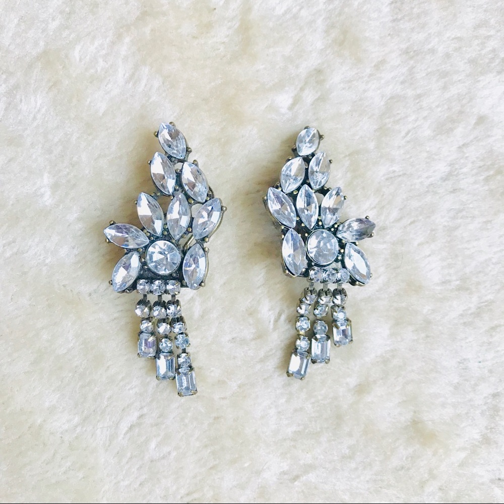 ✨Sparkling Faux Crystal Floral Dangling Earringss